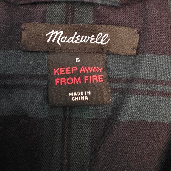 Madewell Women's Green Plaid Flannel Pajamas SZ Small - Picture 3 of 8